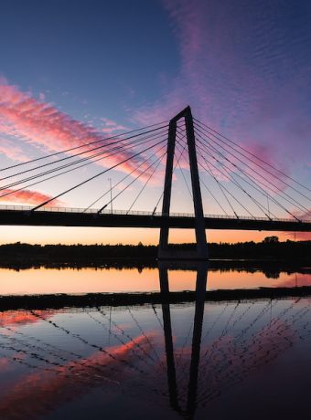 The bridge in pink sunset